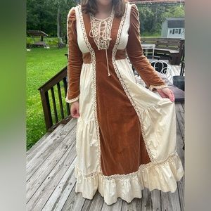 vintage 70s Gunne Sax Jessica McClintock Renaissance Faire Prairie Dress size 11